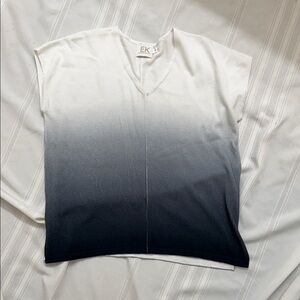 Women's Ombre Blouse - White and Navy 100% Pima Cotton